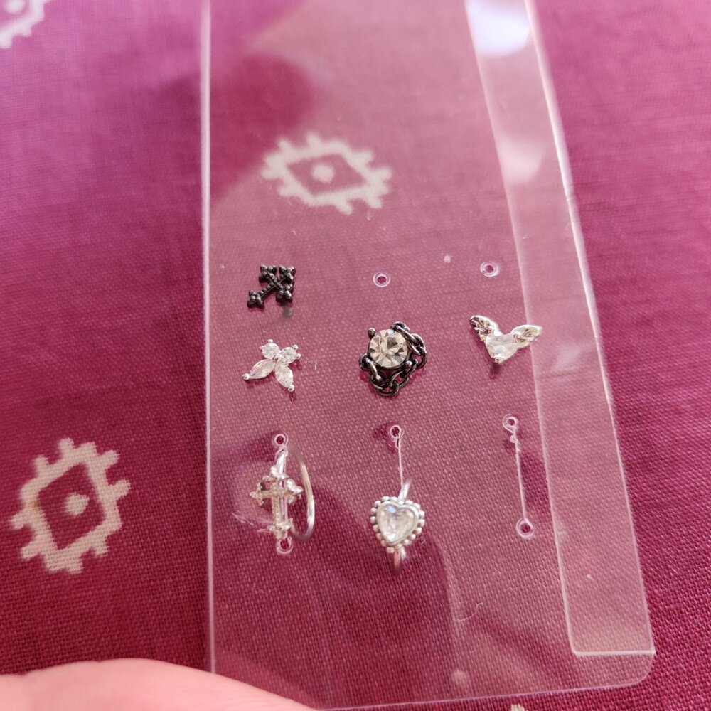 Nose studs/rings body jewelry- silver- 18g